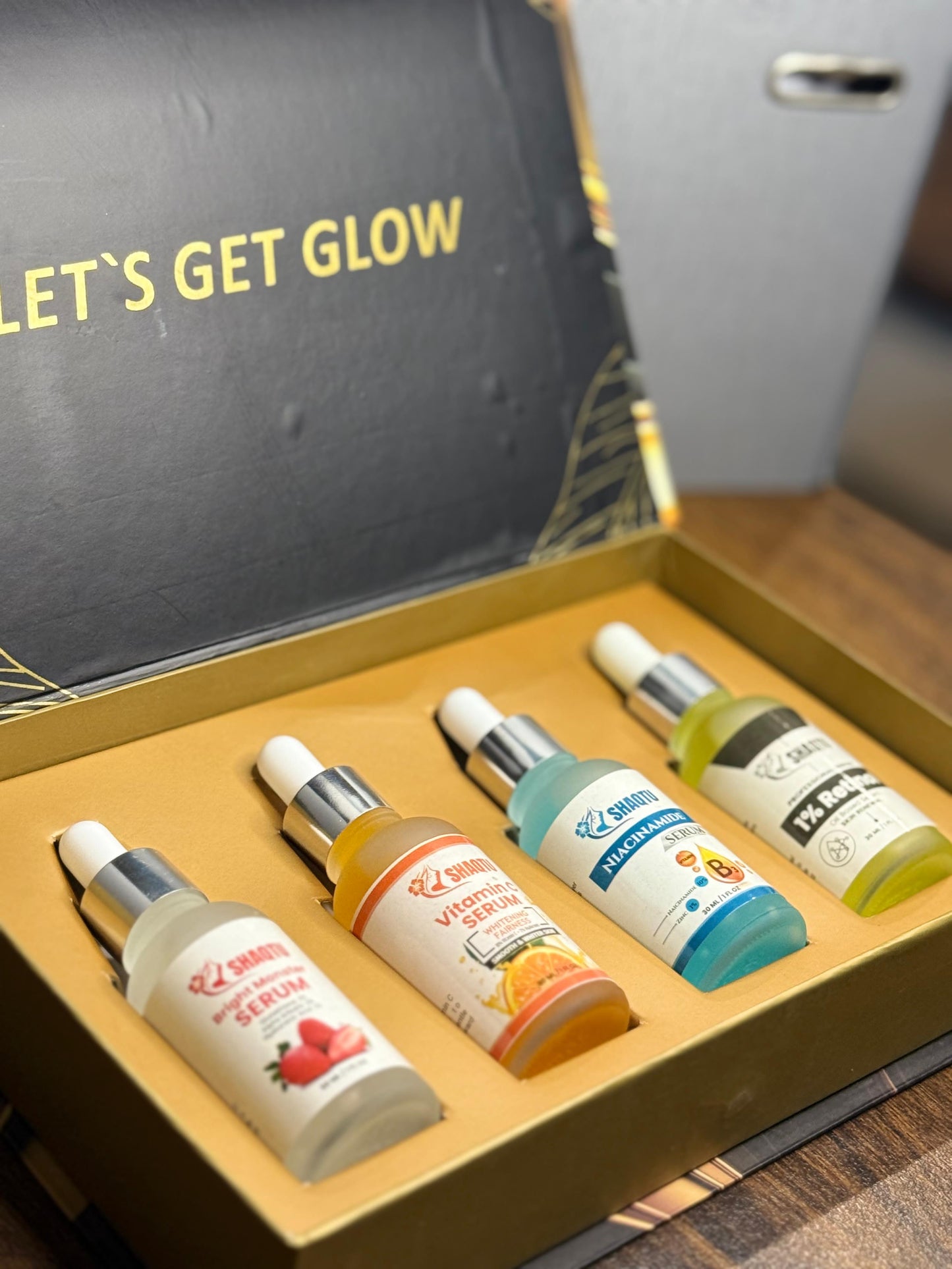 Complete Skin Transformation Kit – 4 Professional Serums for Brightening, Anti-Aging, and Hydration